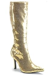 Women's Sequined Knee-High Boot With 3 1/4 Inch Heel