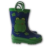 Little Boy's Green Frog Rain Boots Sizes 7/8, 9/10 and 11/12
