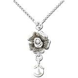 18K White Gold South Sea Pearl and Brown and White Diamond Necklace