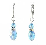 Earrings - E80 - Crystal Rice Drop ~ Lt. Sapphire AB