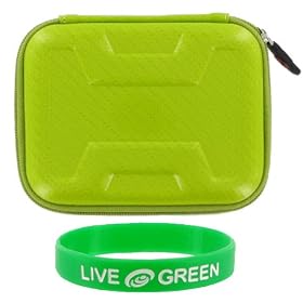 Memory Foam Hard Shell Case (Candy Green) for Flip Mino Series Camcorder Black