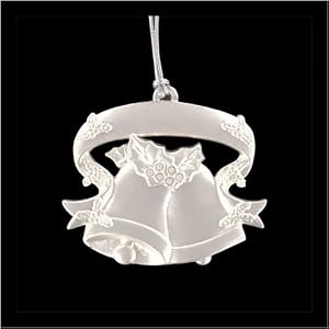 Silver Plated Christmas Bells Ornament with Swarovski Crystals