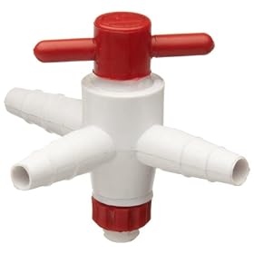 Bel-Art, Scienceware, 308950000, Stopcock, Polypropylene/Teflon, 3 Way, 4mm Id