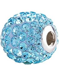 SilveRado(tm) BM003-3 Bling Focal Razzle Dazzle Blue Bead / Charm