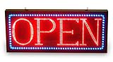 Large Red & Blue Animated LED OPEN Sign