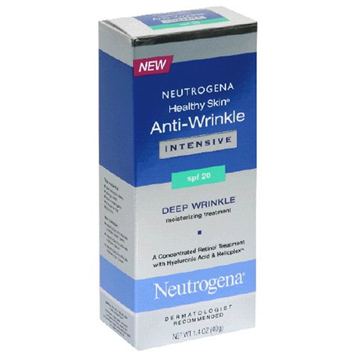 Neutrogena Healthy Skin Deep Wrinkle Moisturizing Treatment, Anti-Wrinkle, Intensive, SPF 20, 1.4 oz (40 g) Containers (Pack of 2)