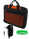 412yBleoGnL. SL160  Acer Aspire One AOA150 1887 8.9 Inch Lightweight Checkpoint Friendly Netbook Bag with Home Wall Charger   Orange Black