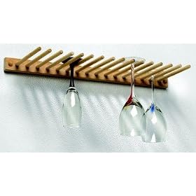 Natural Wood Stemware Rack -- For Storage, or for Drying Stems by Spectrum