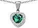Original Star K(tm) 8mm Heart Shape Simulated Emerald Pendant in .925 Sterling Silver