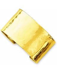 14K Gold 37mm Hammered Polished Bangle