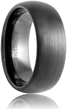 Buffalo Domed Brushed Black Tungsten Carbide Ring