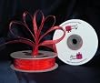 Sheer Organza Ribbon Mono Edge - 7/8" - 25 Yards (75 FT) - Red