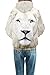 CHICOCO Big Pockets Drawstring Pullover Hoodie Sweatshirt(White Lion,Large)