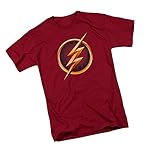 DC コミックス ザ フラッシュ ロゴ CWテレビジョンネットワークのテレビ番組ザ フラッシュ ユース用Tシャツ レッド ユースLサイズ