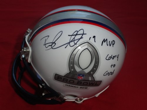 Miami Dolphins Brandon Marshall Autographed 2012 NFL Pro Bowl Riddell Mini Helmet with 
