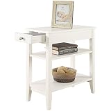 Convenience Concepts American Heritage Collection Three Tier End Table with Drawer, White