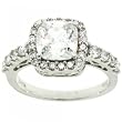 Sterling Silver (925) Fancy Cut Clear Crystal-3 Carat Ring