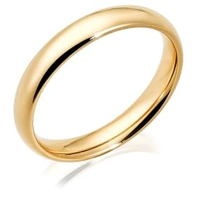 14k Yellow Gold 4mm Comfort Fit Mens Wedding Band by Amazon.com Collection