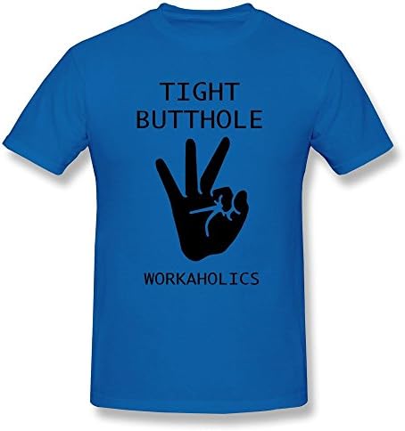 WANMENG Workaholics-tight Butthole Tee For Men M RoyalBlue