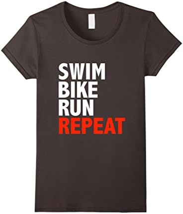 Women's Funny Swim Bike Run Triathlon Triathlete Athlete T-Shirt Large Asphalt