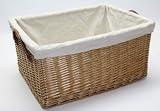 Deep Lined Willow Wicker Storage Basket (L)