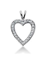 14K Gold Channel set Diamond Heart Pendant (0.84 cttw, F - G Color, SI2 Clarity)