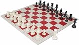 Value Club Pieces & Vinyl Rollup Chess Board - Red
