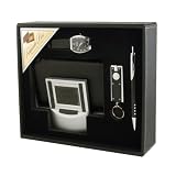 Men's Watch, Alarm, and Passport Holder Travel Set