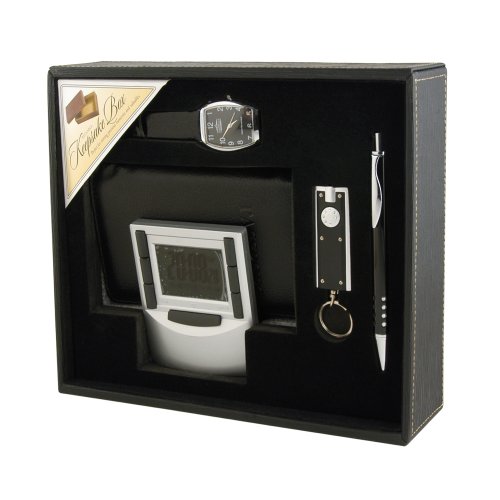 Men's Watch - Alarm - and Passport Holder Travel Set