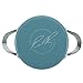 Rachael Ray Cucina Hard Porcelain Enamel Nonstick Covered Round Casserole, 2.5-Quart, Agave Blue