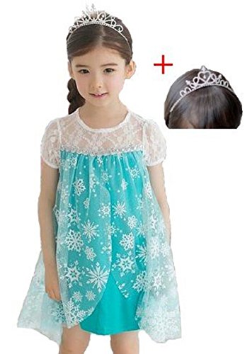 Frozen Costume Disney Tiara 2-piece Set (Size:120, Blue)アナと雪の女王風 衣装(120cm, 青)