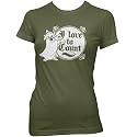 Sesame Street I Love To Count Ladies Fine Jersey T-Shirt, Olive, M