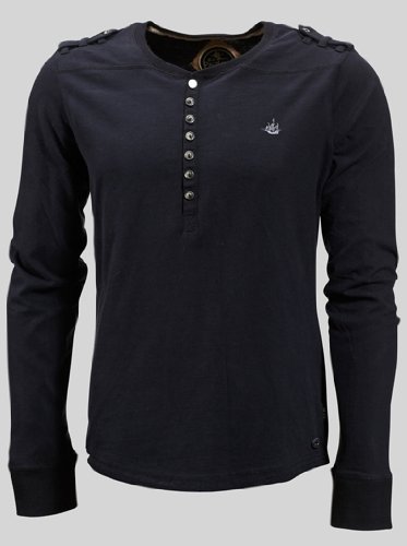 dreimaster 30100110 Langarmshirt schwarz Herren 