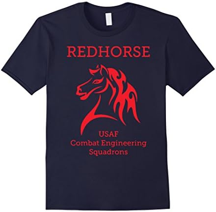 Men's Red Horse Usaf Combat Engineering Squadrons TShirt Large Navy