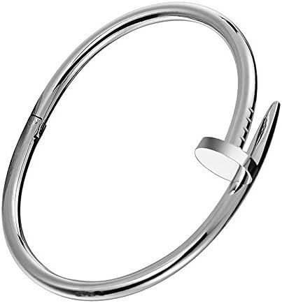 Stainless Steel Screw Wrap Nail Clou Bracelet Bangle Jewelry Length 19cm