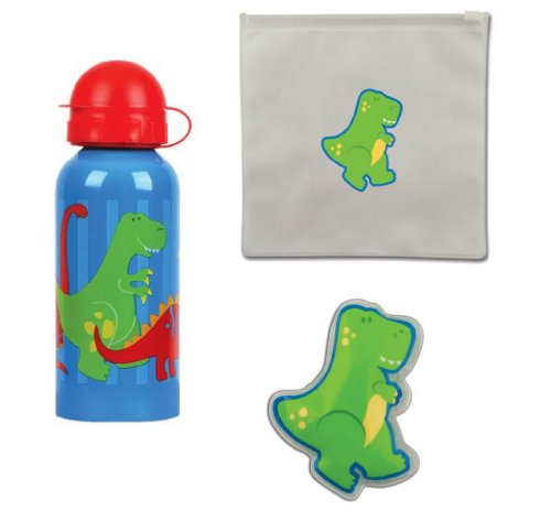 Stephen Joseph School Lunch Freezer Pals, Snack Bags, & Stainless Bottle Set, Dino