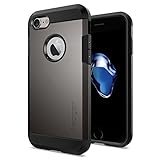 【Spigen】 iPhone 7 ケース, タフ・アーマー [ 米軍MIL規格取得 衝撃吸収パターン加工 ] アイフォン 7 用 耐衝撃カバー (iPhone7, ガンメタル)