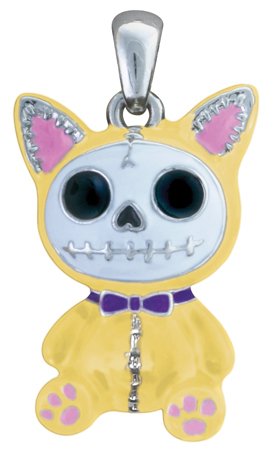 Furry Bones Skull Yellow Cat Mao Mao Pendant Jewelry Accessory