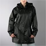 BGSD Women's Hooded Leather Parka Coat - Misses, Petite, Plus