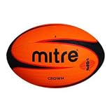 Mitre Crown Match Rugby Ball Orange Size 4