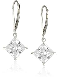 Myia Passiello "Timeless" Swarovski Zirconia Princess Leverback Earrings
