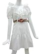 VaVa by Joy Han - Joy White Puff Sleeve Dress with Belt