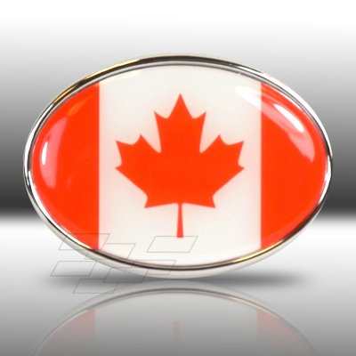 Canada Flag Oval Metal Car Emblem