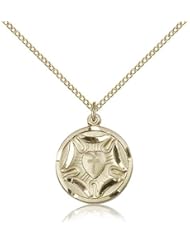 Free Engraving Included Medal-Gold Filled Lutheran Pendant 3/4 x 5/8" 4235GF--w/18" Chain w/Box Unusual & Specialty