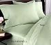 Homespell Egyptian Cotton 1000 Thread Count Solid Sateen 7 Pcs Sheet Set & Duvet Cover Set Combo Sage Queen.