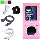 Kroo Silicone Skin for Microsoft Zune 4gb 8gb New Zune + Audio Video Cable for Zune + Data Cable for Zune Bonus Removable Armband and Beltclip. (Many color available)