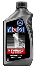 Mobil 1 96936 V-Twin Motorcycle 20W50 Motor Oil - 1 Quart, Pack of 6