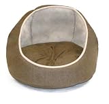 JLA Faux Suede Hooded Kitty Hutch, Brown (17" x 17")