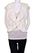 Trinity Wool Blend Ruffled Chunky Ribbed Sweater Bolero Shrug Top Ivory