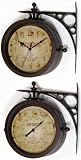 Charleston Station 11 High Two-Sided Thermometer Wall Clock